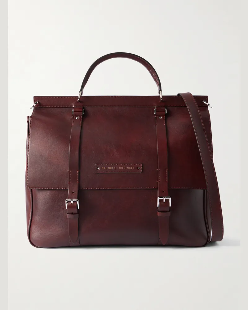 Brunello Cucinelli Aktentasche aus Leder Rot
