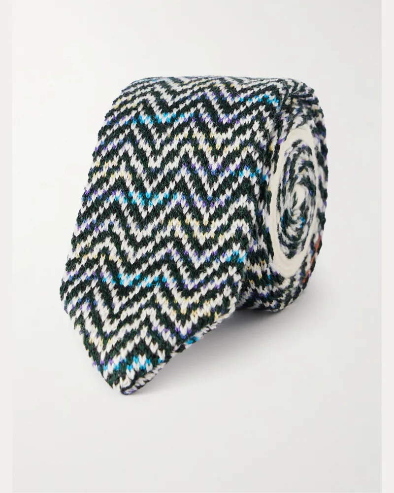 Missoni Krawatte aus Strick aus einer Wollmischung Blau