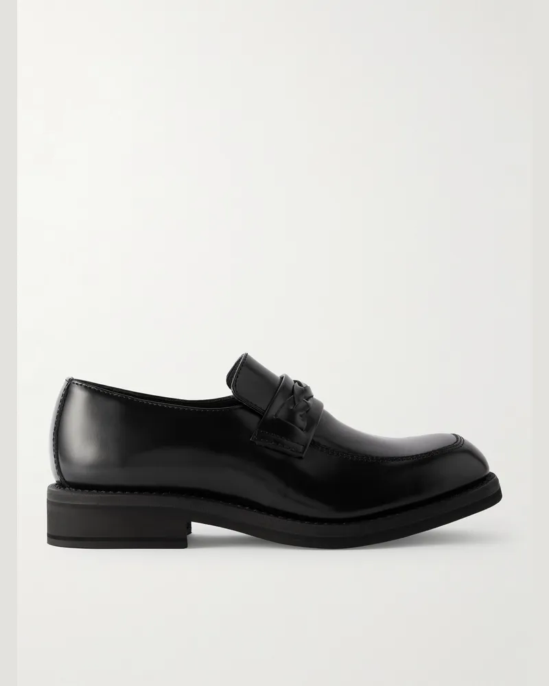 Our Legacy Nakano Loafers aus Leder mit Flechtbesatz Schwarz