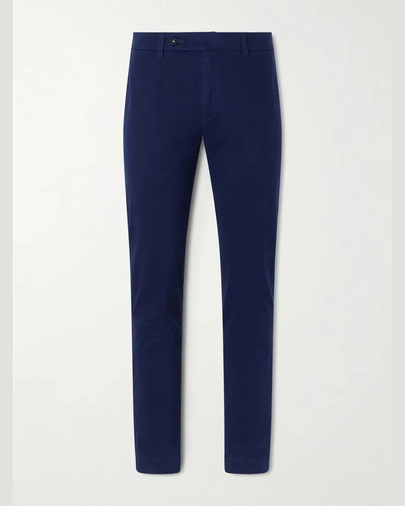 Massimo Alba Winch Straight-Leg Cotton-Blend Twill Trousers Blue
