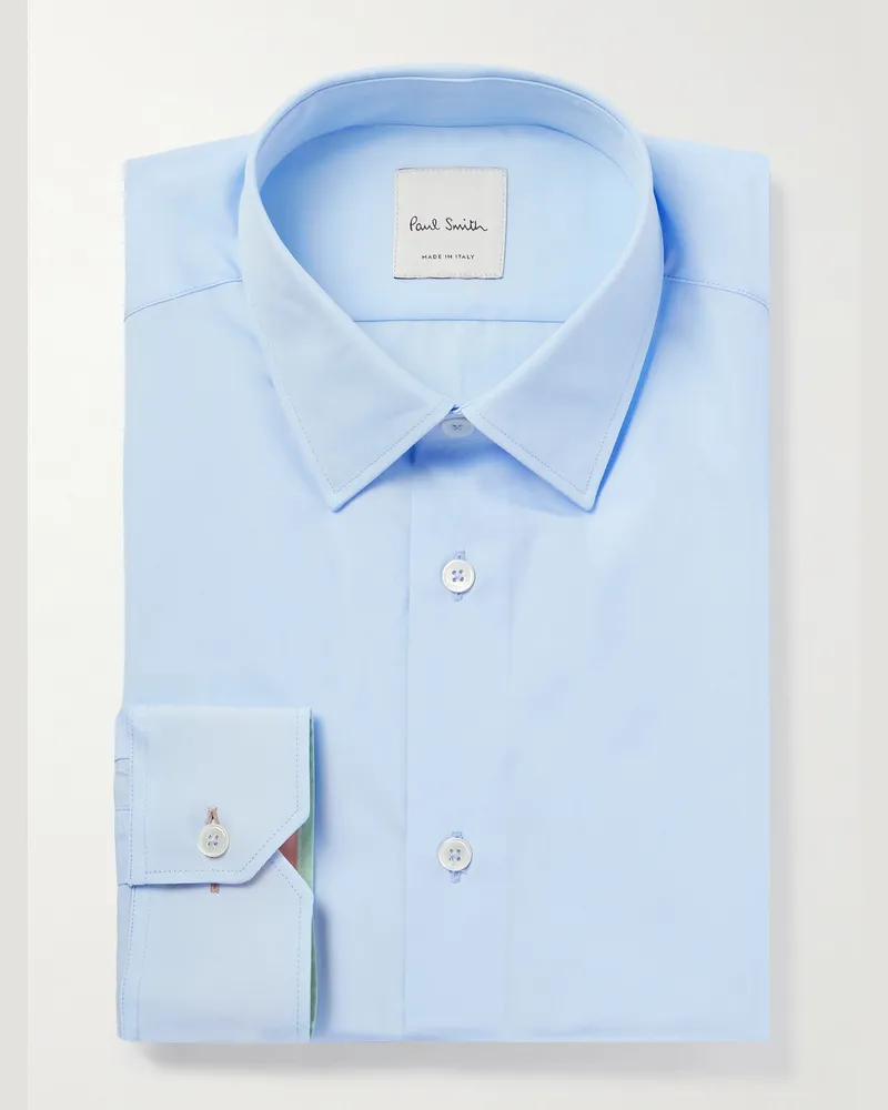 Paul Smith Hemd aus Baumwollpopeline Blau