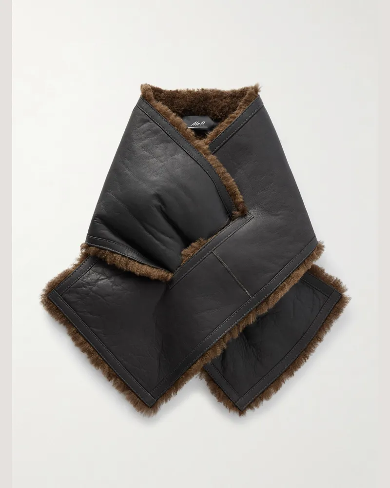 MR P. Shearling Scarf Black