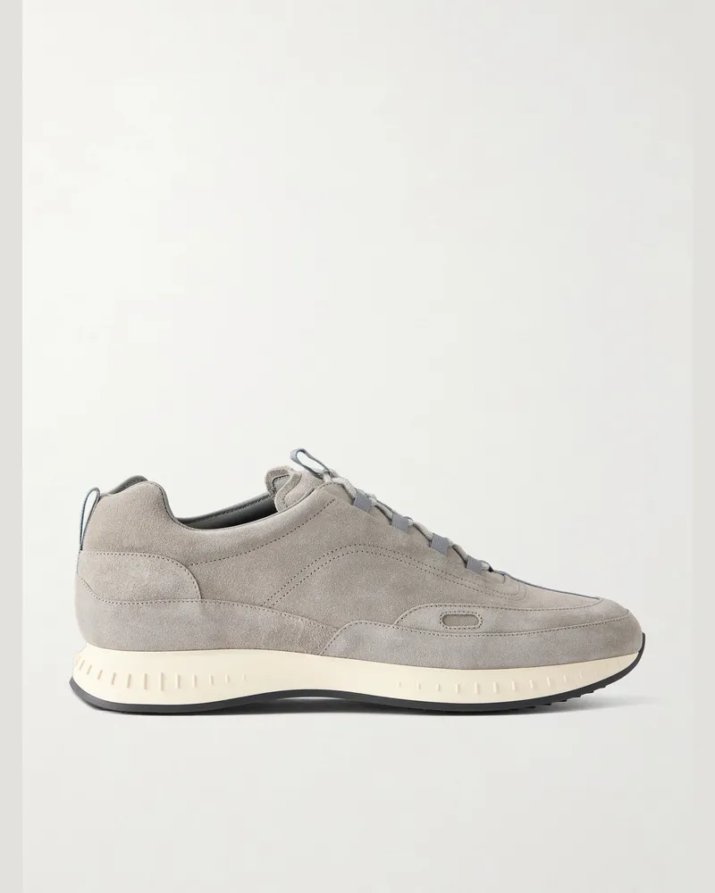 John Lobb Laced Stream Suede Sneakers Gray
