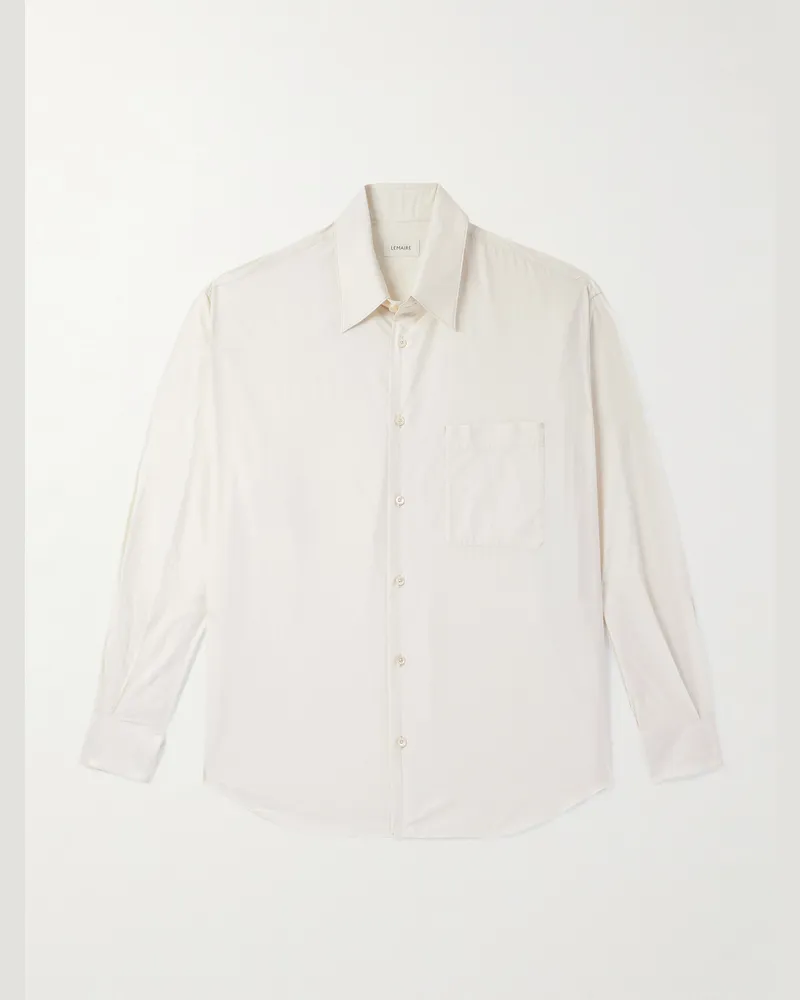 Christophe Lemaire Hemd aus vorgewaschenem Twill aus einer Baumwoll-Seidenmischung Neutral