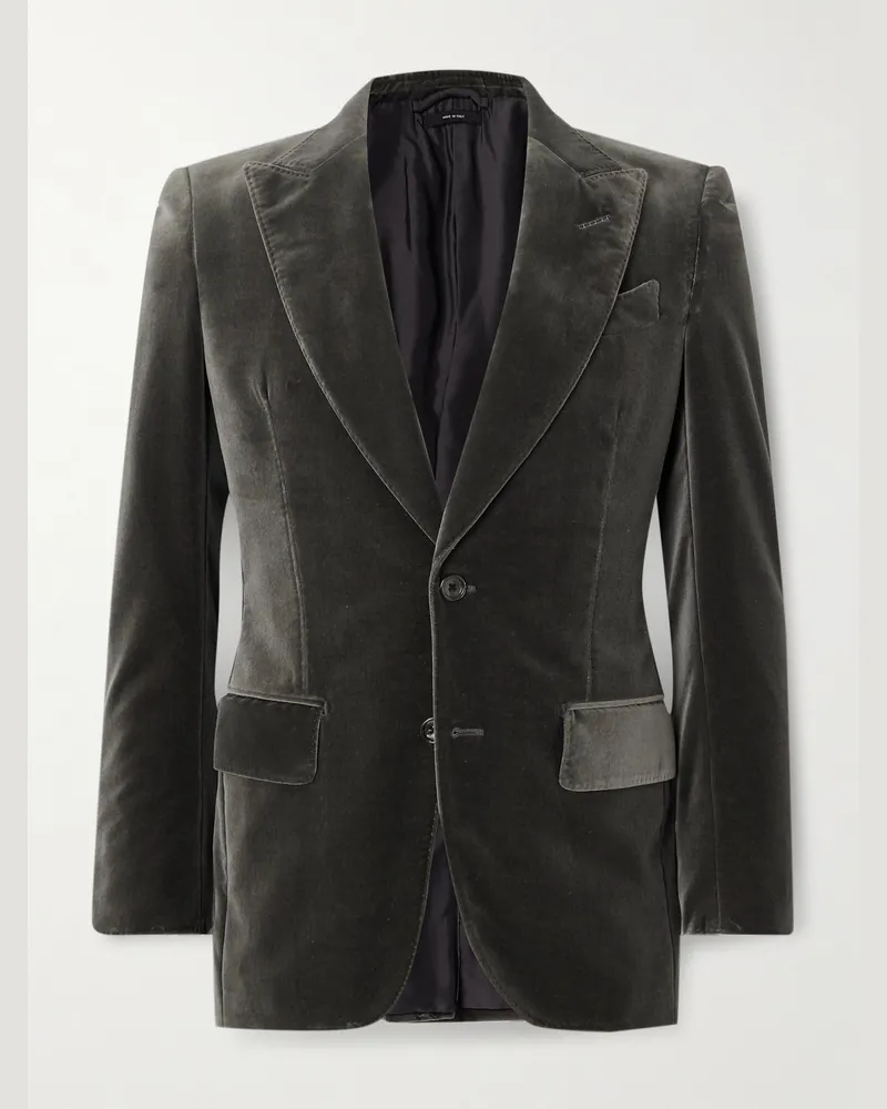 Tom Ford Smokingjacke aus Baumwollsamt Grau