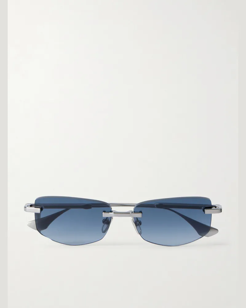 DITA Trysim.75 Square-Frame Silver-Tone Titanium Sunglasses Silver