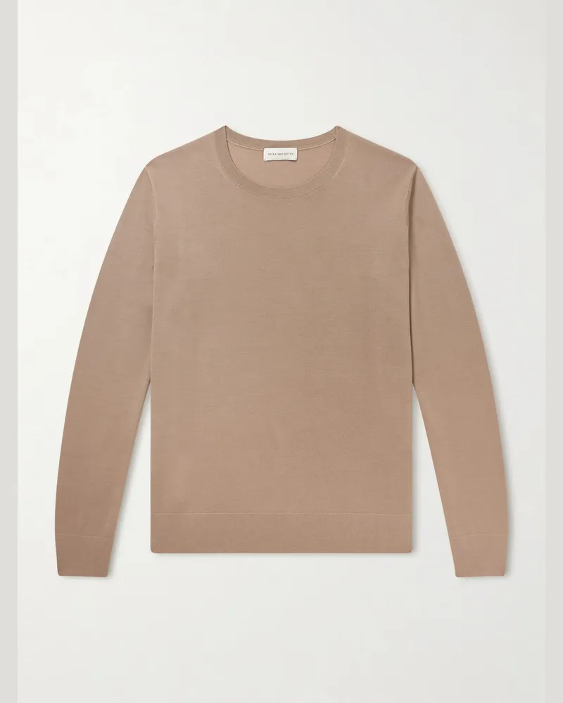 Dries van Noten Pullover aus Merinowolle Braun