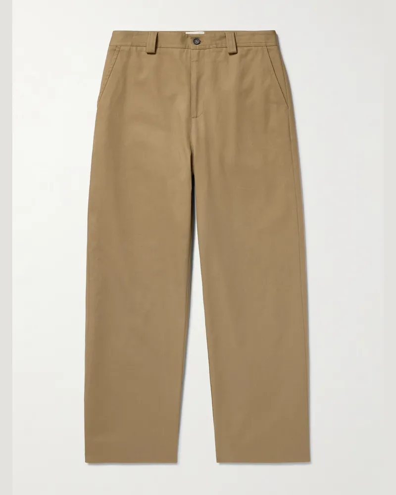Aimé Leon Dore Officer gerade geschnittene Hose aus Baumwoll-Twill Braun