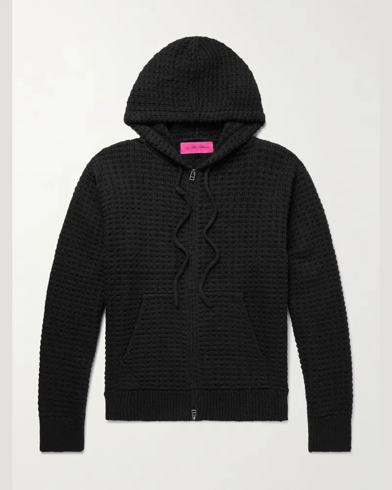 The Elder Statesman Nora Cotton Zip-Up Hoodie Black