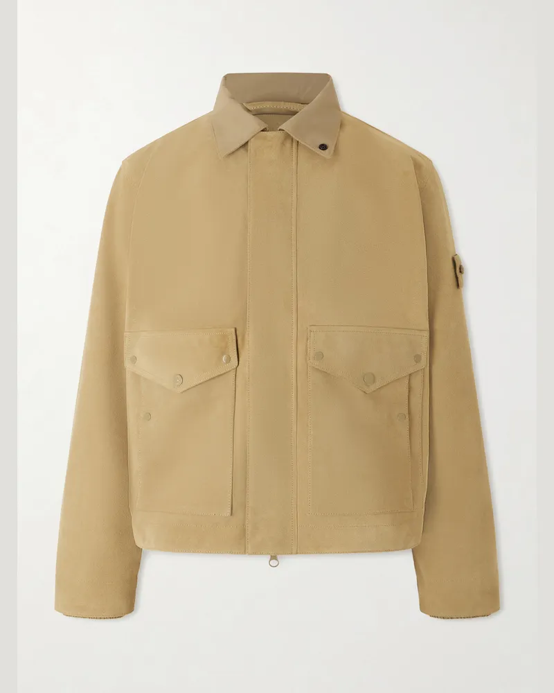 Stone Island GHOST Split-Leather Jacket Neutrals