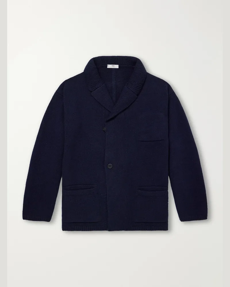 Inis Meáin Wool and Cashmere-Blend Cardigan Blue