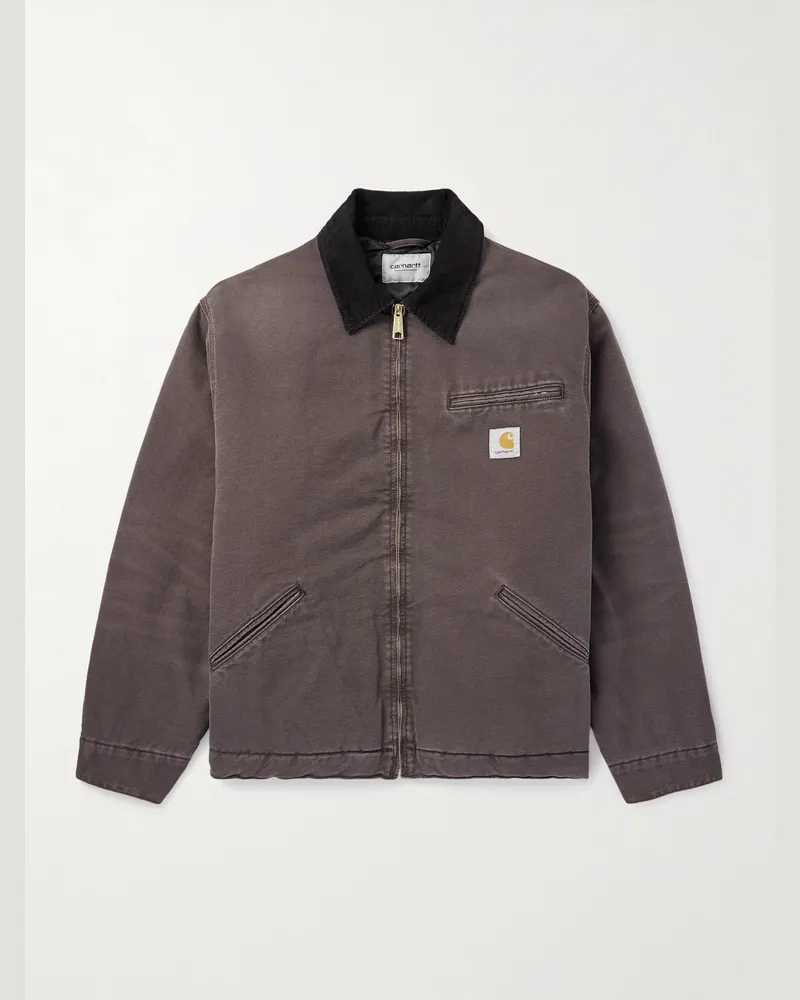 Carhartt WIP Detroit Jacke aus Biobaumwoll-Canvas mit Cordkragen Braun