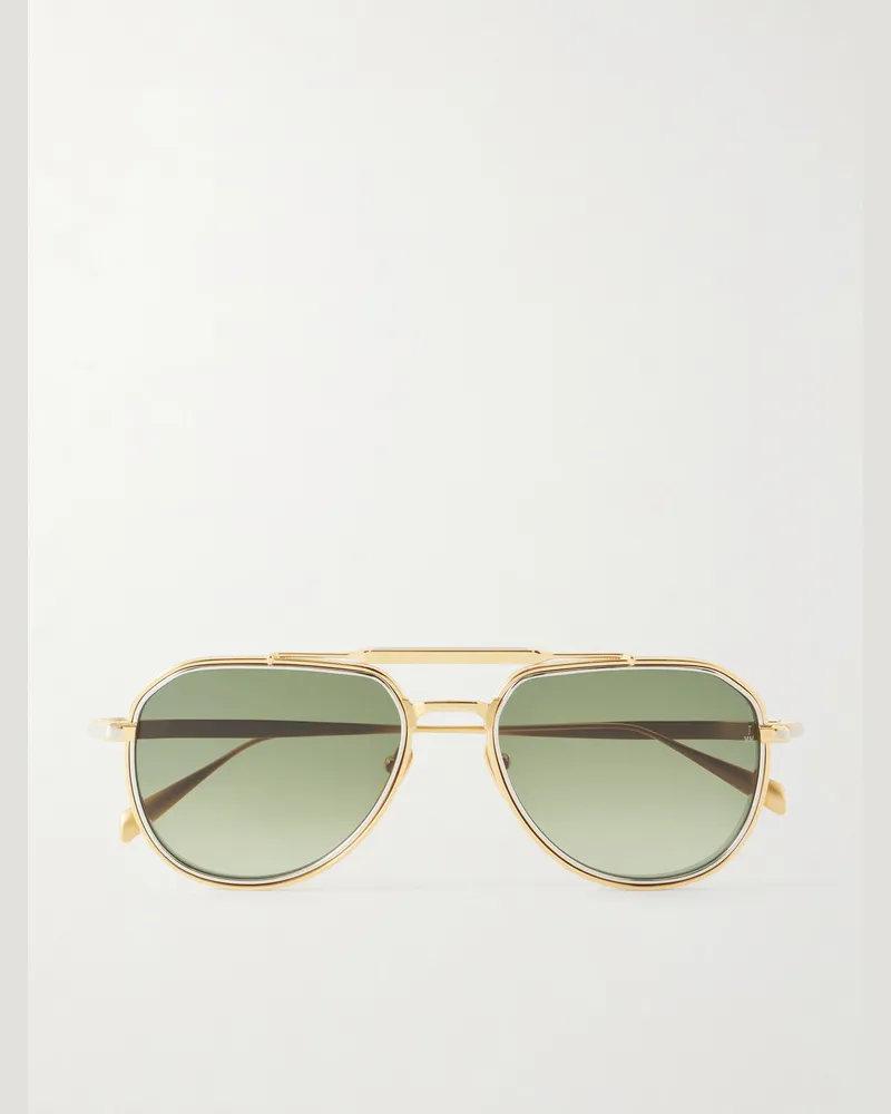 Jacques Marie Mage Commander Aviator-Style Gold-Tone Sunglasses Gold