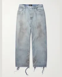 Balenciaga Gerade geschnittene Jeans in Distressed-Optik Blau