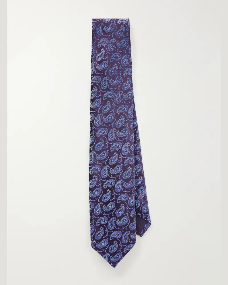 Charvet 8.5cm Paisley-Jacquard Silk-Woven Tie Purple