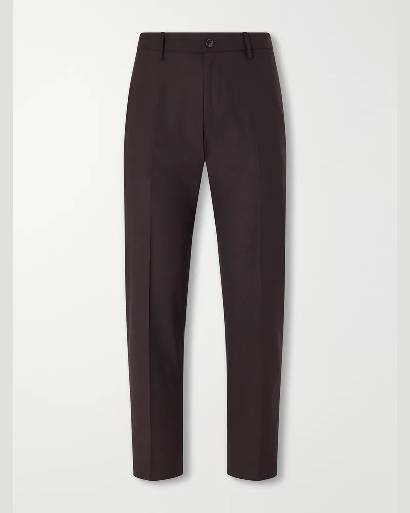 NN 07 Brendan 10037 Straight-Leg Woven Trousers Brown