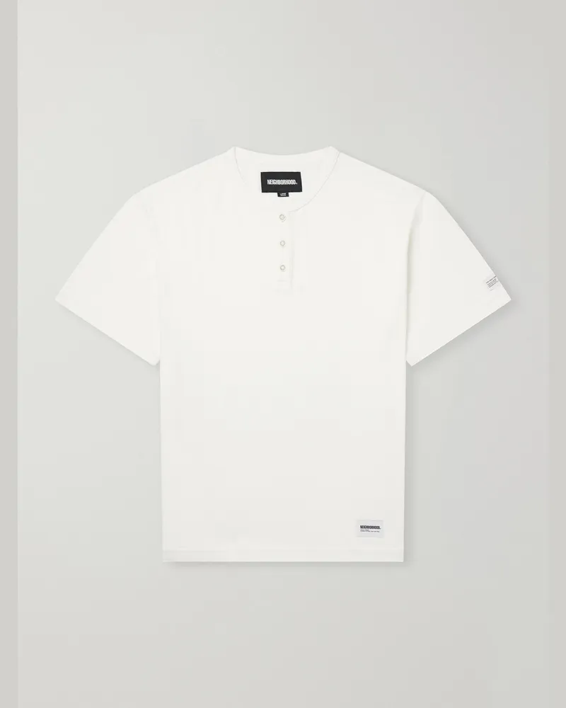 Neighborhood Cotton-Jersey Henley T-Shirt White