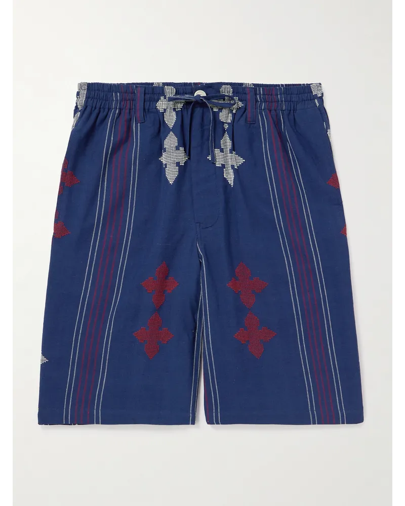 KARDO Kobe Shorts aus Baumwolle mit Streifen und Stickereien Blau