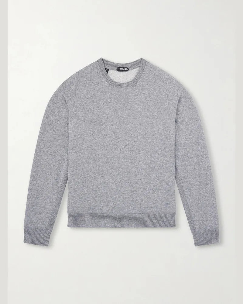 Tom Ford Cashmere and Cotton-Blend Sweater Gray