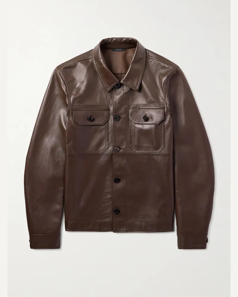 Tom Ford Lederjacke Braun