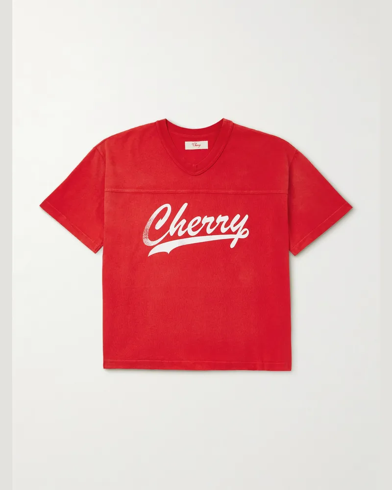 Cherry Los Angeles T-Shirt aus Baumwoll-Jersey mit Logoprint Rot