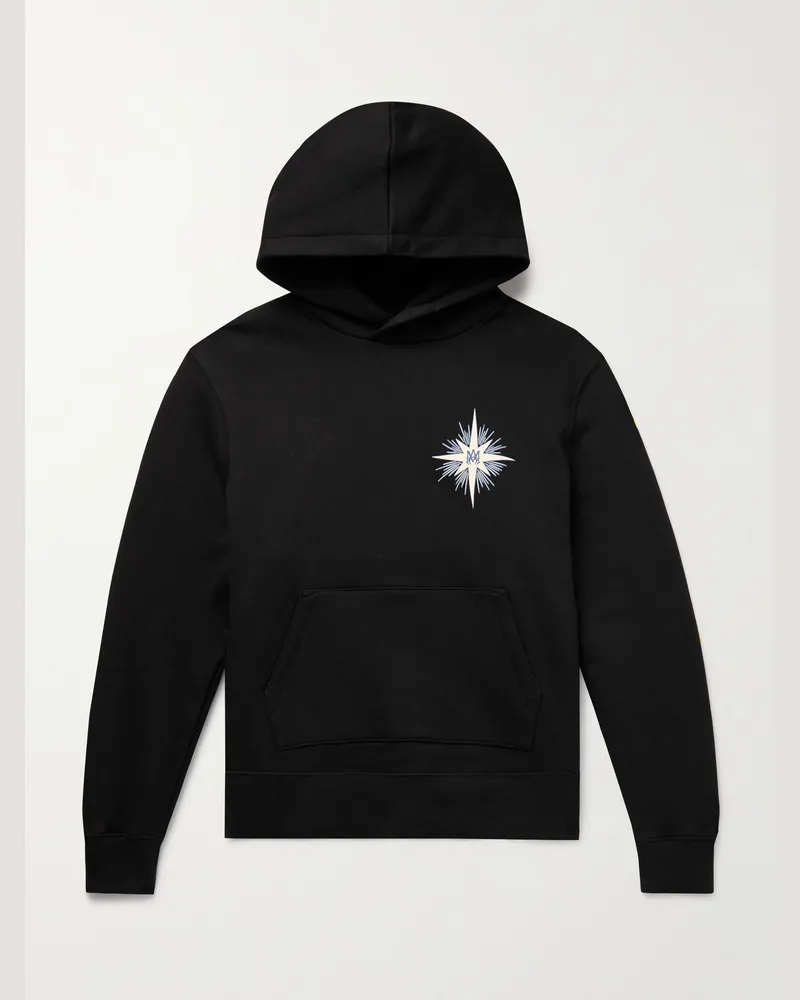 Amiri Starburst Hoodie aus Jersey aus einer Baumwollmischung mit Logoprint Schwarz