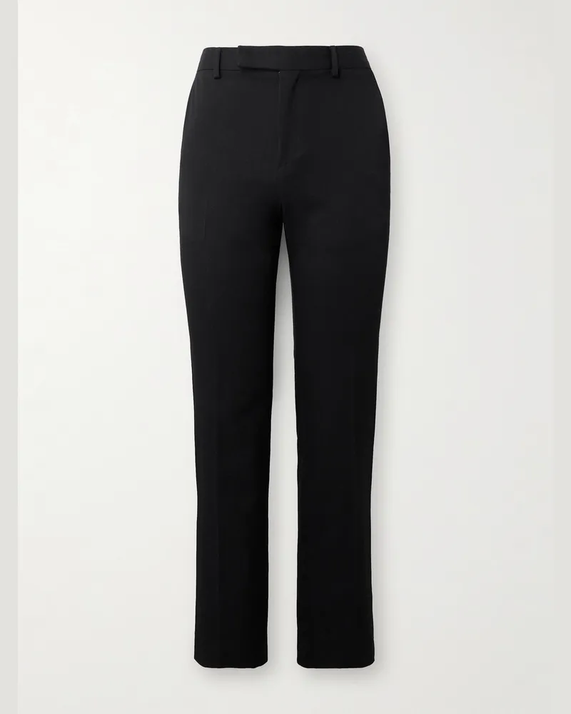 Celine Schmal geschnittene Hose aus Woll-Twill Schwarz
