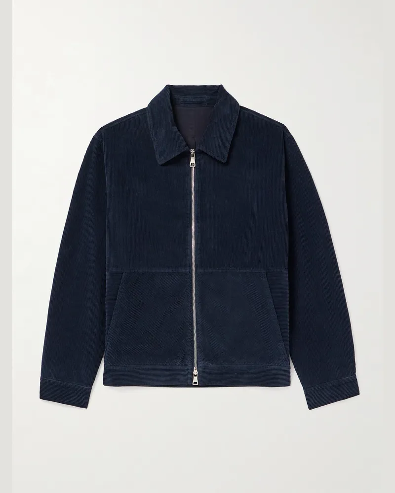 MR P. Blouson aus Baumwollcord Blau