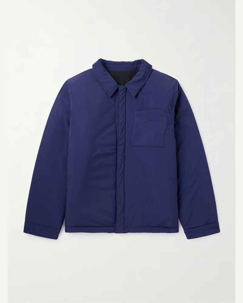 Dime Wendbare Jacke aus wattiertem Shell mit Logostickerei Blau