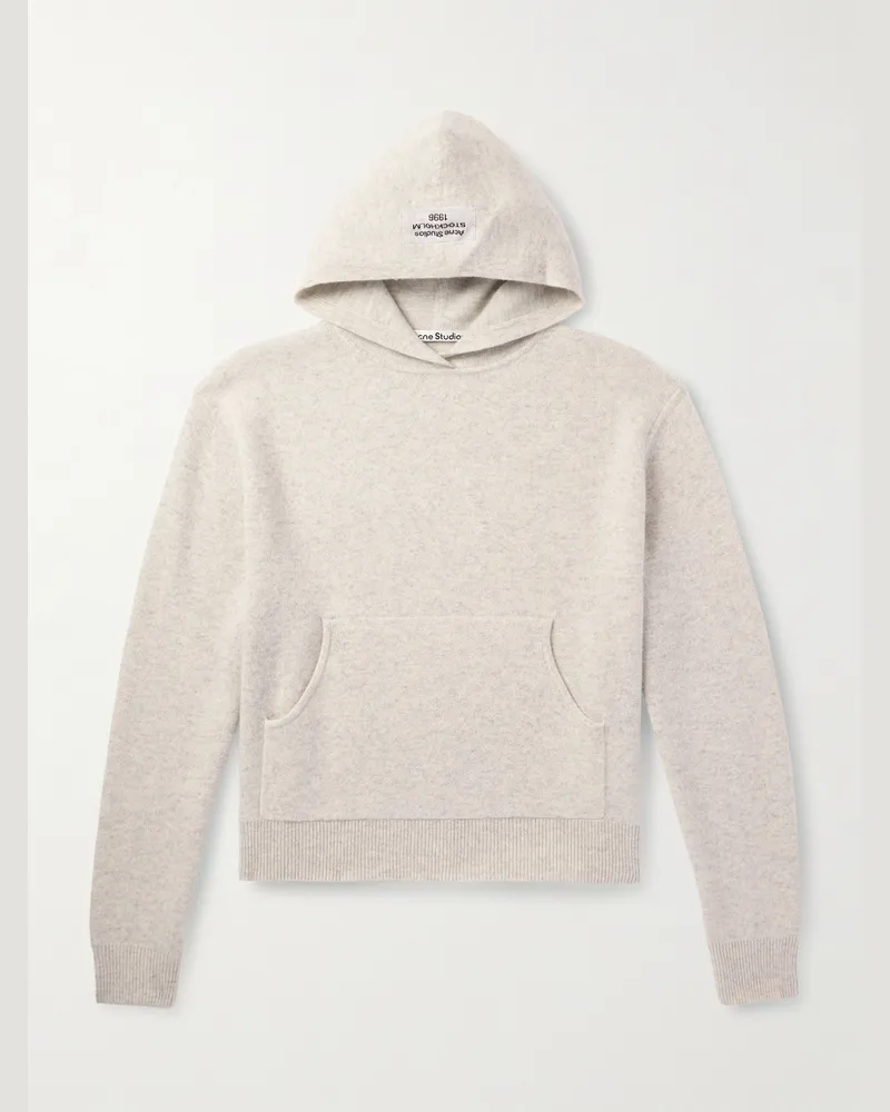Acne Studios Kapuzenpullover aus einer Kaschmirmischung mit Logoapplikation Grau