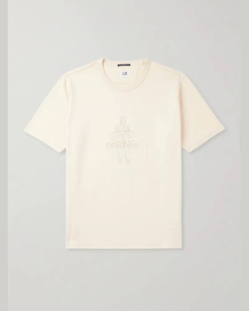 C.P. Company T-Shirt aus Baumwoll-Jersey mit Stickerei Neutral