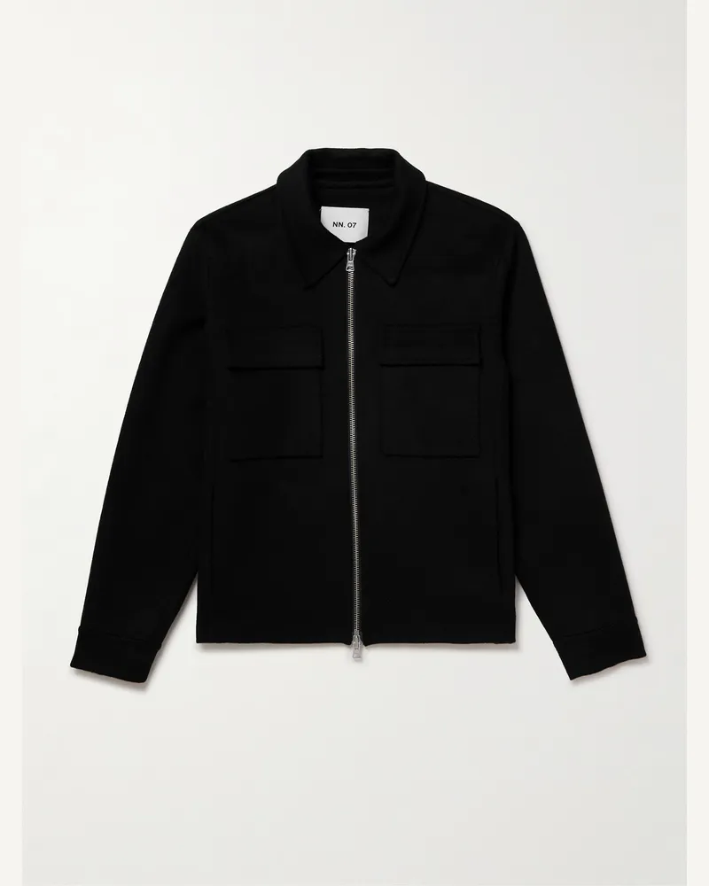 NN 07 Alban 8447 Wool-Blend Felt Jacket Black