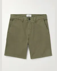 MR P. Gerade geschnittene Bermudashorts aus Twill aus einer Baumwollmischung in Stückfärbung Grün