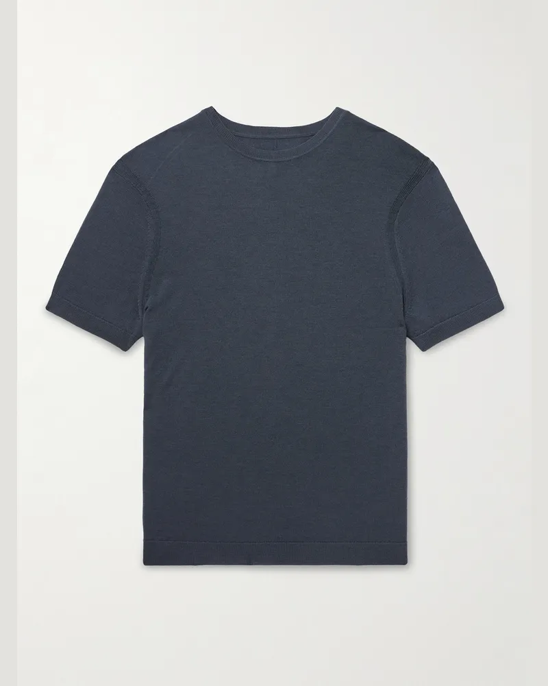 Rag & Bone Aulton T-Shirt aus einer Woll-Lyocell-Mischung Blau