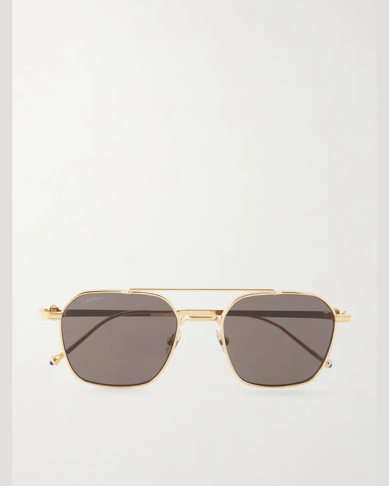 Cartier Pasha Square-Style Gold-Tone Sunglasses Gold
