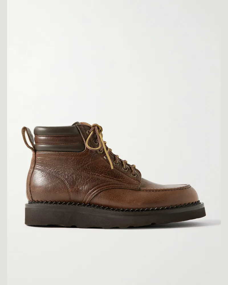 YUKETEN Schnürstiefel aus Leder Braun