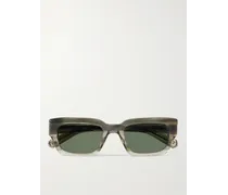 Maverick S Sonnenbrille mit rechteckigem Rahmen aus Azetat mit stahlgrauen Details