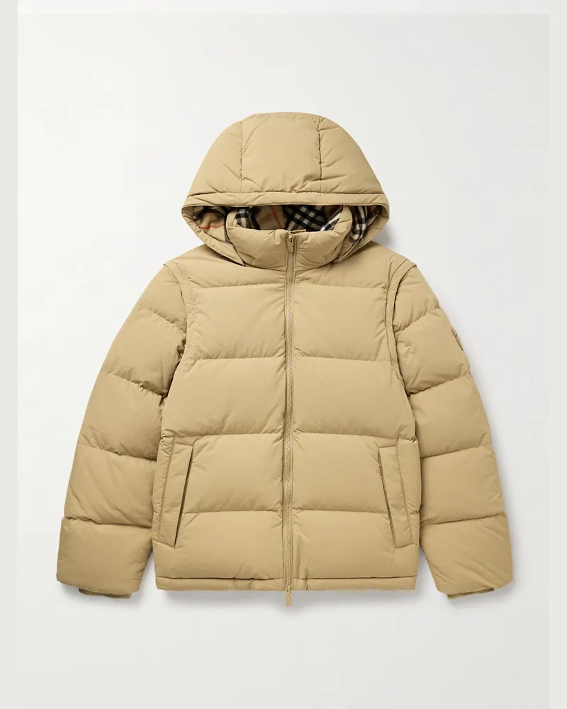 Burberry Wandelbare Daunenjacke aus gestepptem Shell mit Kapuze Neutral