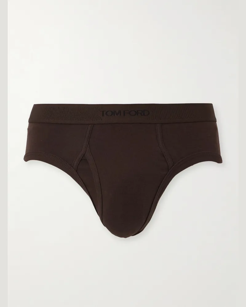 Tom Ford Slip aus Stretch-Baumwolle Braun