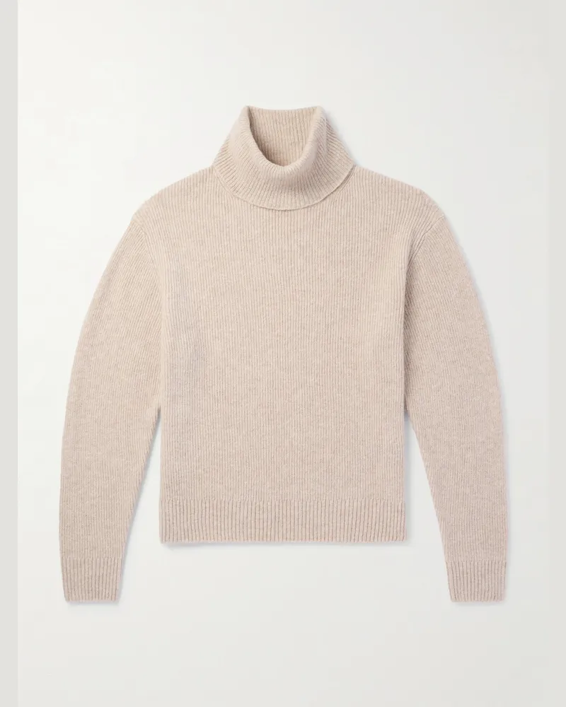Tom Ford Rollkragenpullover aus einer gebürsteten Kaschmir-Seidenmischung Neutral