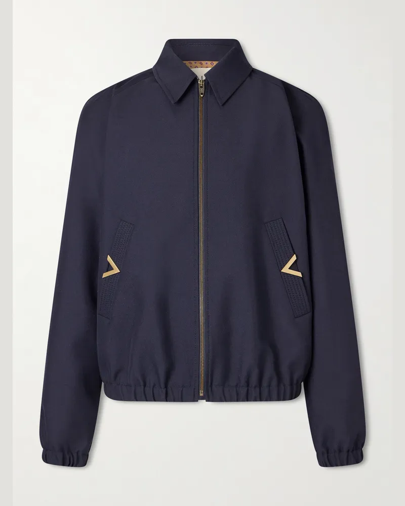 Valentino Garavani VGold Blouson aus Twill Blau