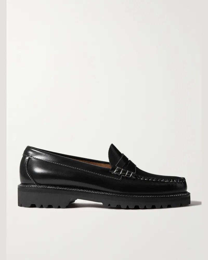 G.H. Bass & Co. Weejun 90 Larson Pennyloafers aus glänzendem Leder Schwarz