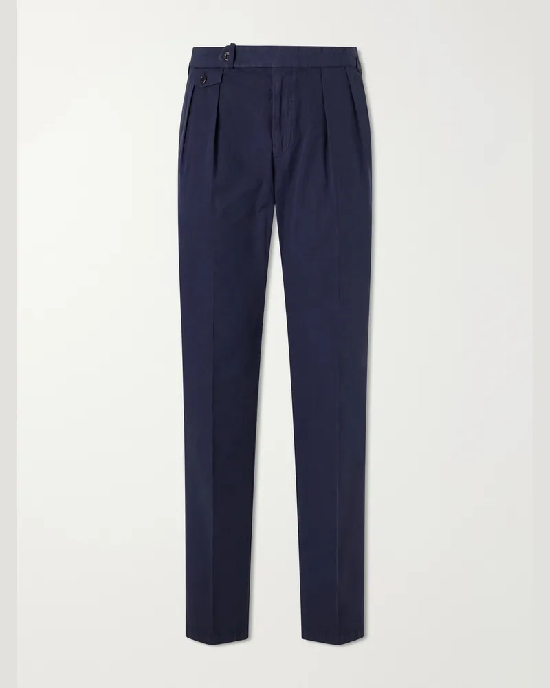 Ralph Lauren Straight-Leg Cotton Trousers Blue