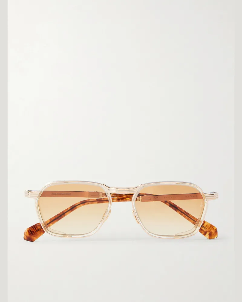 Jacques Marie Mage Beckett D-Frame Titanium and Acetate Sunglasses Silver