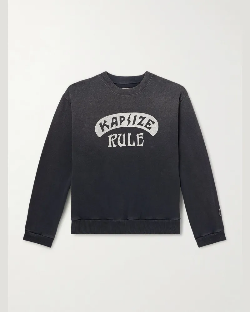 KAPITAL Printed Cotton-Jersey Sweatshirt Black