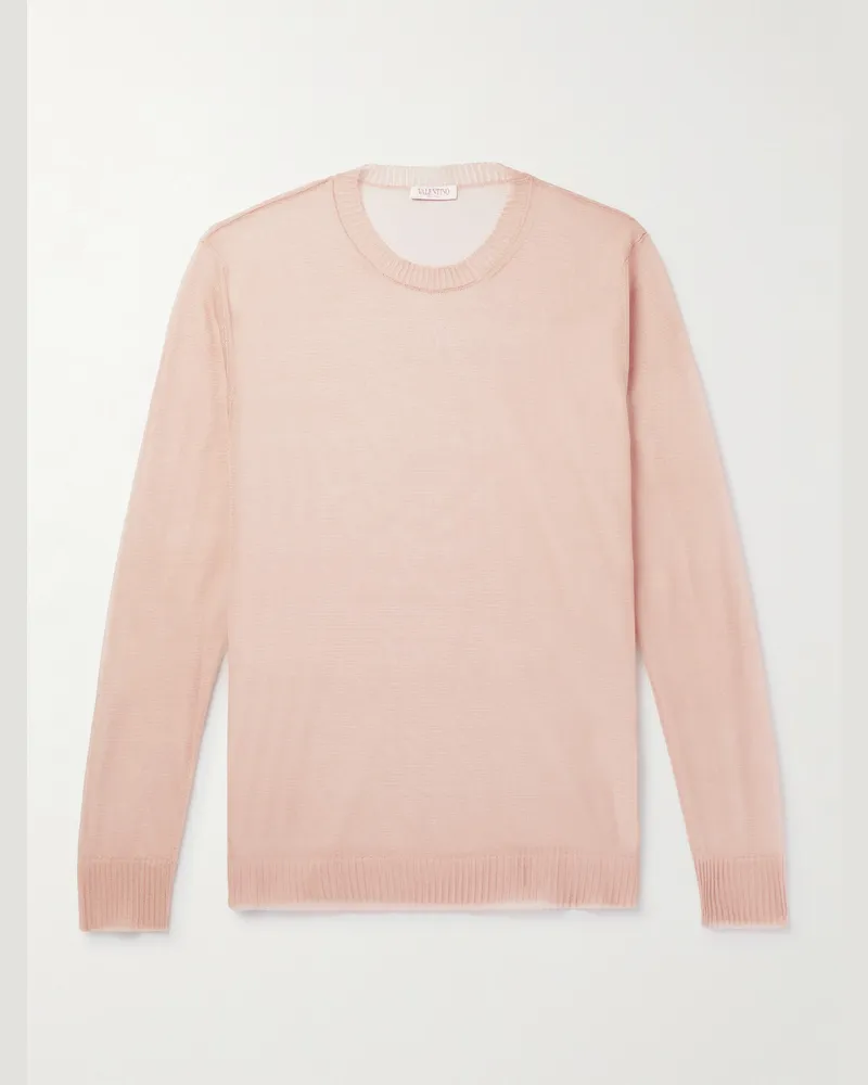 Valentino Garavani Schmal geschnittener Pullover aus Seide Neutral