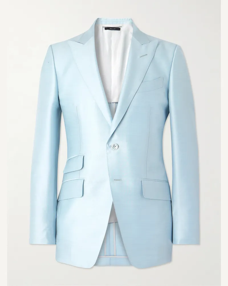Tom Ford O'Connor Sakko aus einer Mischung aus Wolle, Mohair und Seide Blau