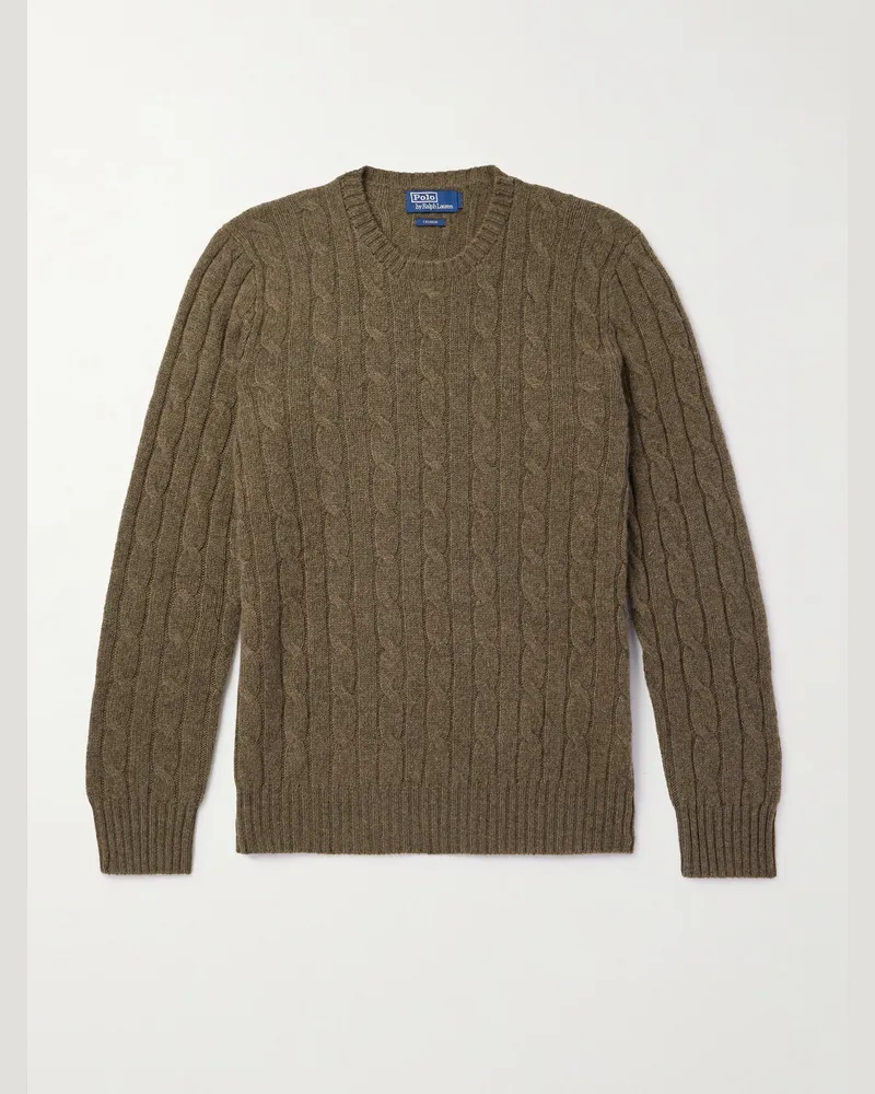 Ralph Lauren Pullover aus Kaschmir in Zopfstrick Grün