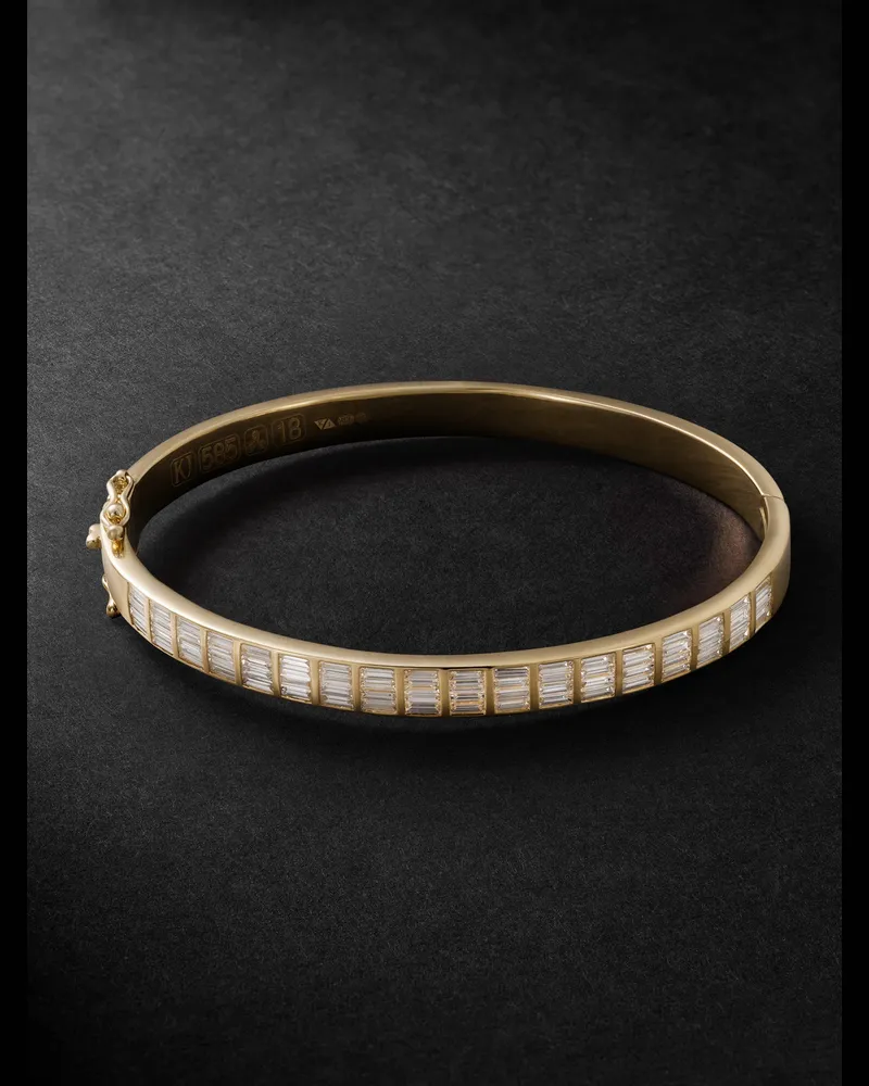 Kolours Luna Armreif aus 14 Karat Gold mit Diamanten Gold