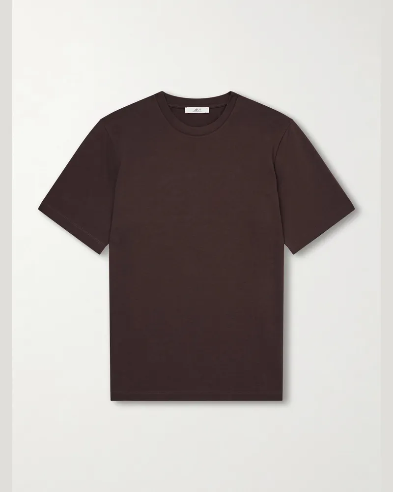 MR P. Silk and Cotton-Blend T-Shirt Brown